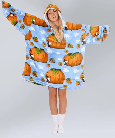 Adult Peanuts Big Pumpkin Magic Unisex Blanket Hoodie