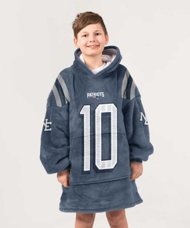 Kid 10 New England Football Unisex Blanket Hoodie