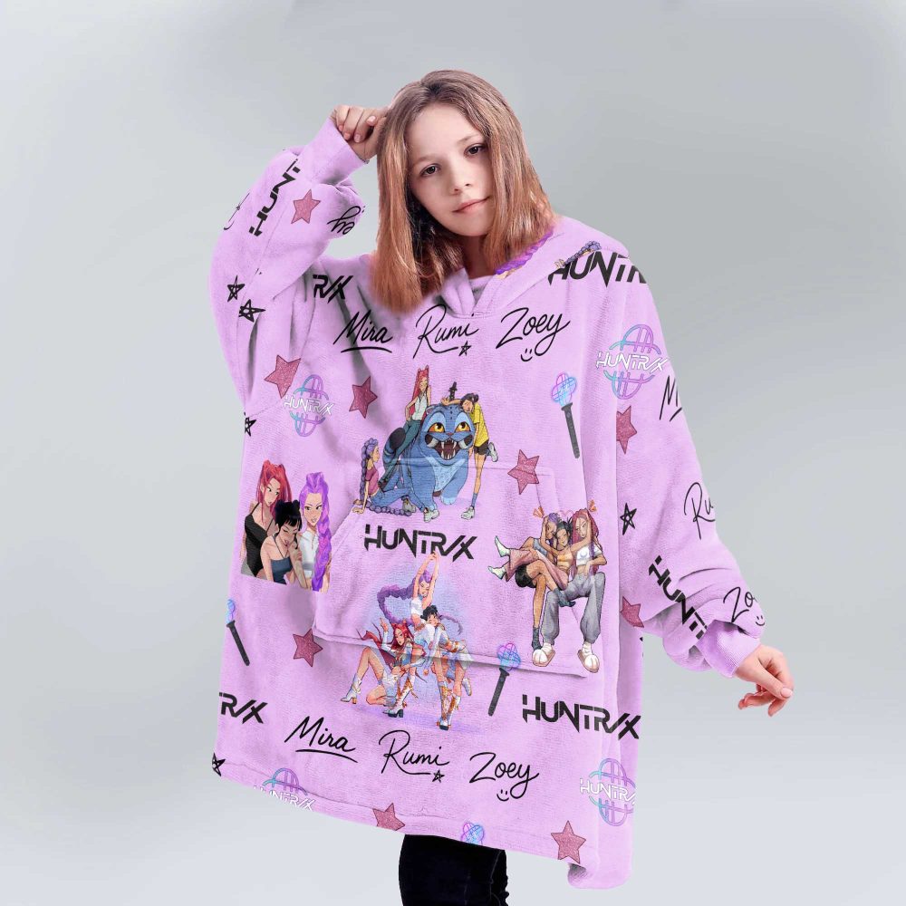 Huntrix Purple Stardust Unisex Blanket Hoodie