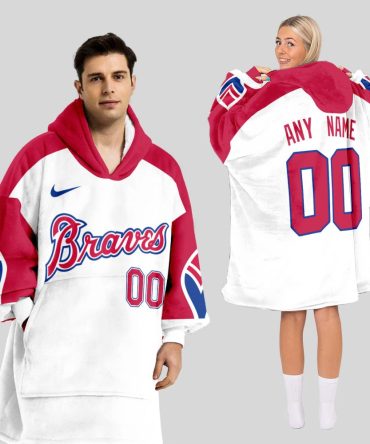 Atlanta Braves Mlb Design Blanket Hoodie Custom Name And Number