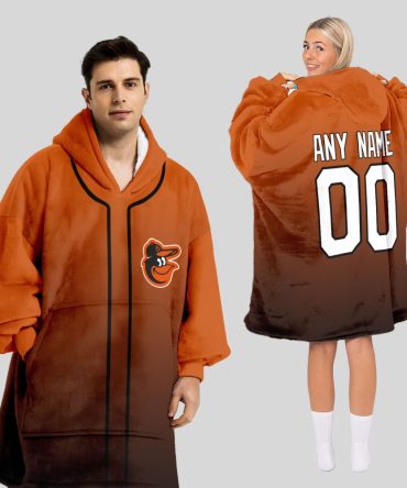 Baltimore Orioles Mlb Design Blanket Hoodie Custom Name And Number