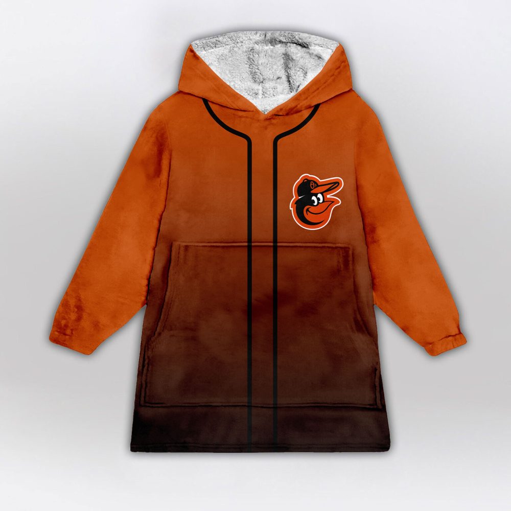 Baltimore Orioles Mlb Design Blanket Hoodie Custom Name And Number - Image 2