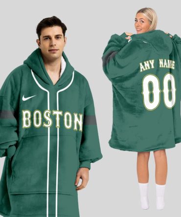 Boston Red Sox Mlb Design Blanket Hoodie Custom Name And Number