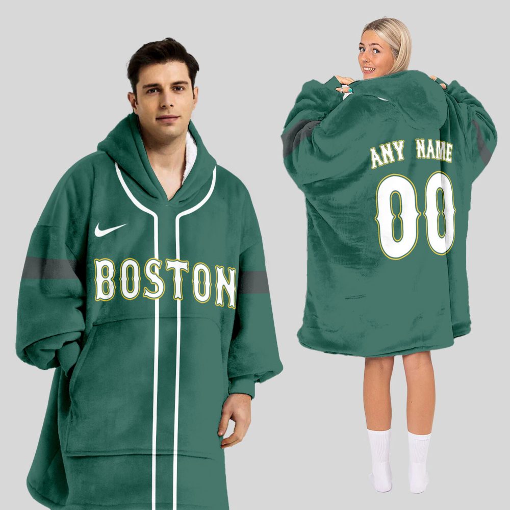 Boston Red Sox Mlb Design Blanket Hoodie Custom Name And Number
