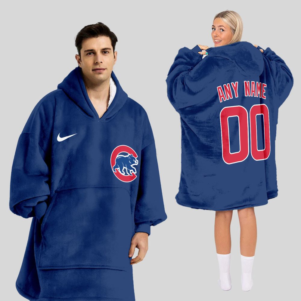 Chicago Cubs Mlb Design Blanket Hoodie Custom Name And Number