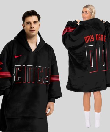 Cincinnati Reds Mlb Design Blanket Hoodie Custom Name And Number