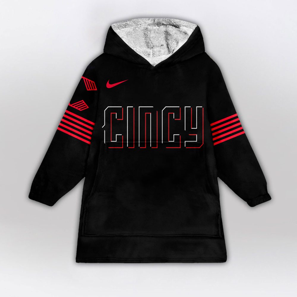 Cincinnati Reds Mlb Design Blanket Hoodie Custom Name And Number - Image 2