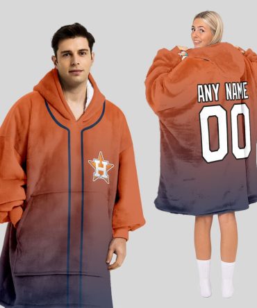 Houston Astros Mlb Design Blanket Hoodie Custom Name And Number