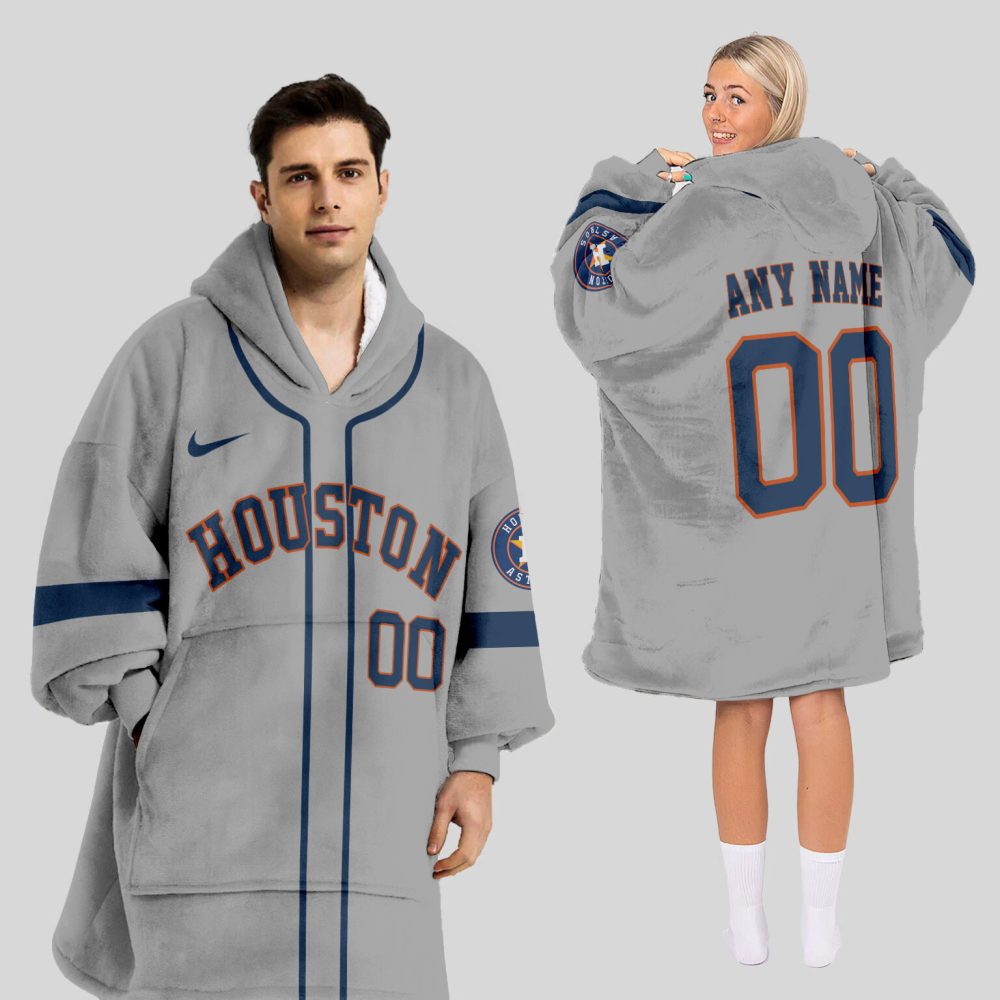 Houston Astros Mlb Design Blanket Hoodie Custom Name And Number