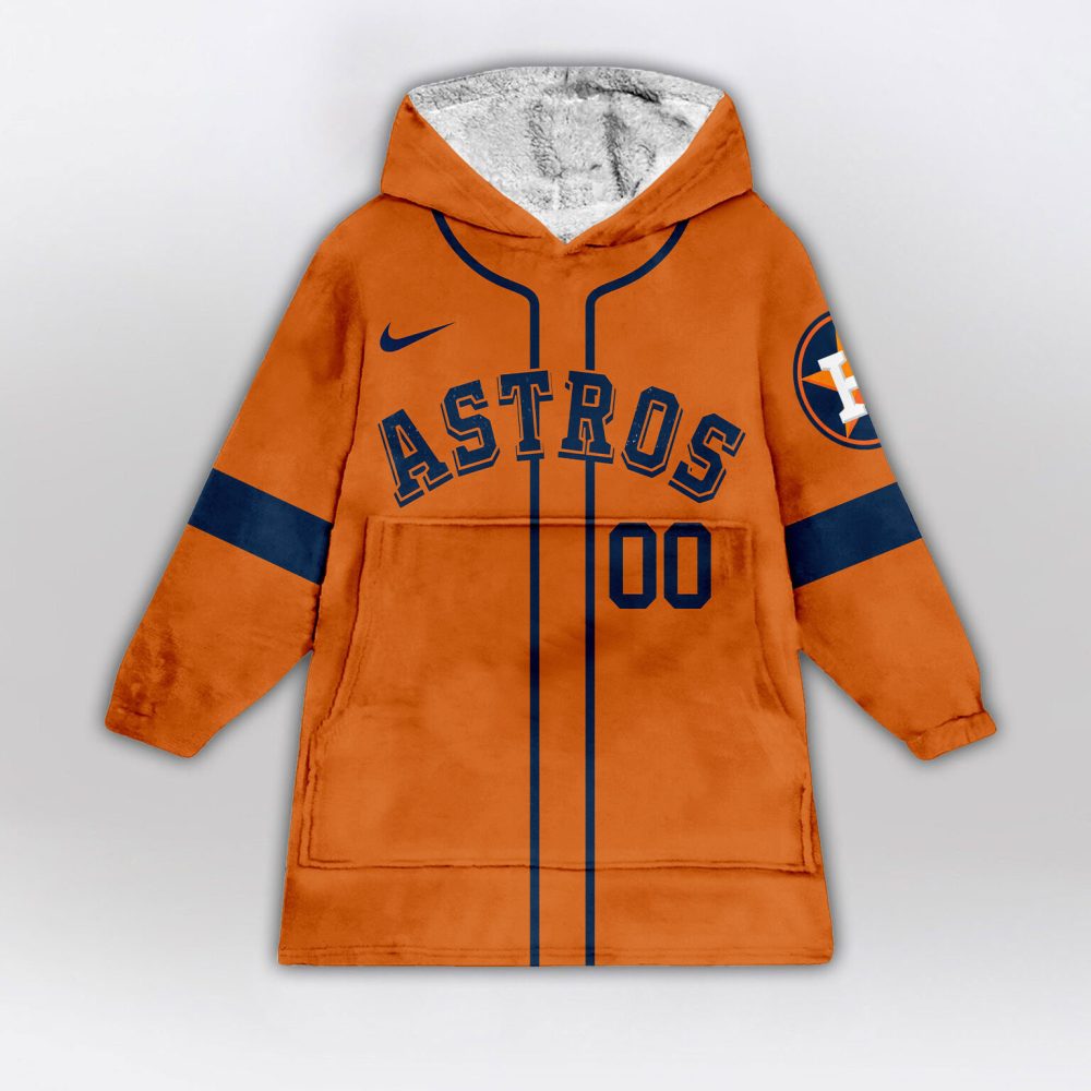 Houston Astros Mlb Design Blanket Hoodie Custom Name And Number - Image 2