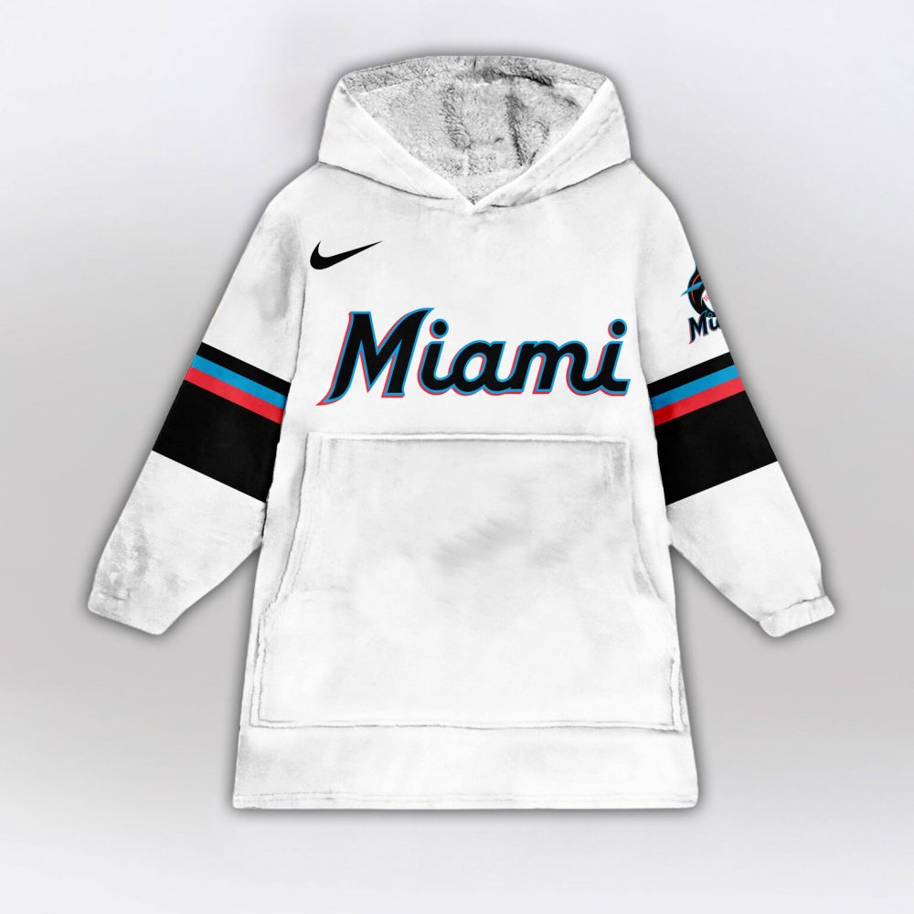 Miami Marlins Mlb Design Blanket Hoodie Custom Name And Number - Image 2