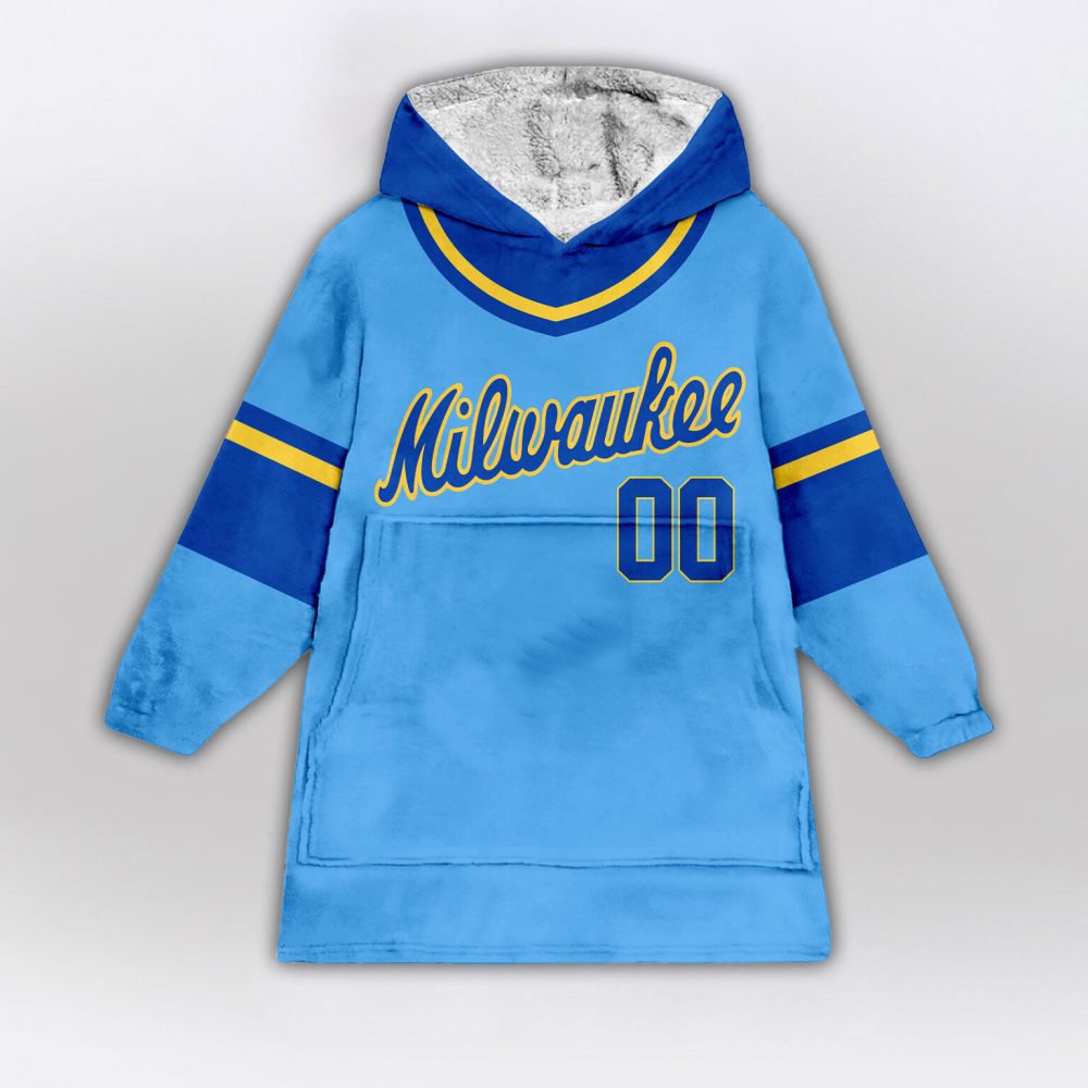 Milwaukee Brewers Mlb Design Blanket Hoodie Custom Name And Number - Image 2