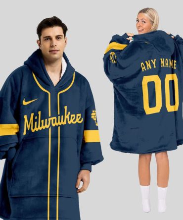 Milwaukee Brewers Mlb Design Blanket Hoodie Custom Name And Number