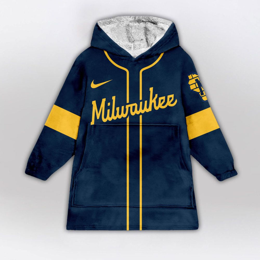 Milwaukee Brewers Mlb Design Blanket Hoodie Custom Name And Number - Image 2