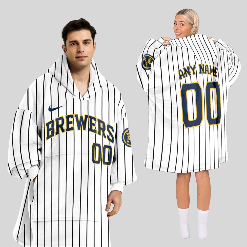 Milwaukee Brewers Mlb Design Blanket Hoodie Custom Name And Number