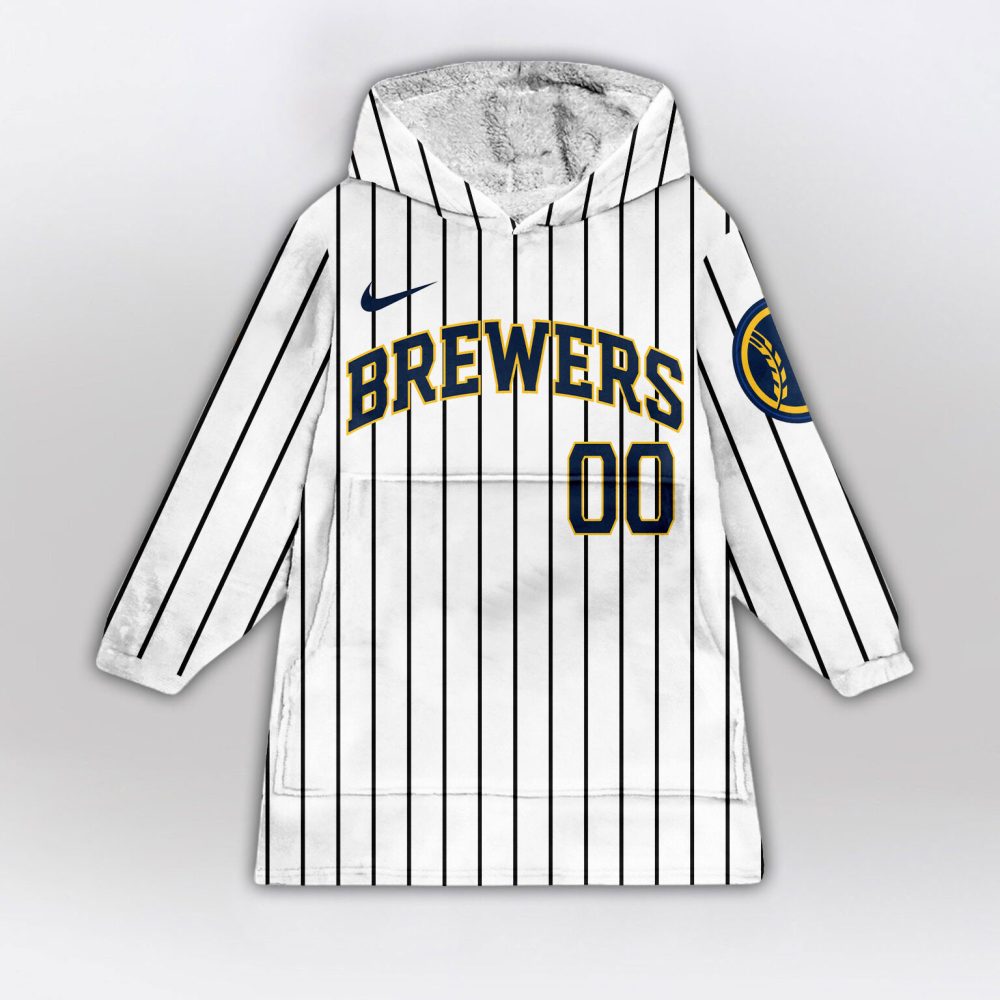 Milwaukee Brewers Mlb Design Blanket Hoodie Custom Name And Number - Image 2