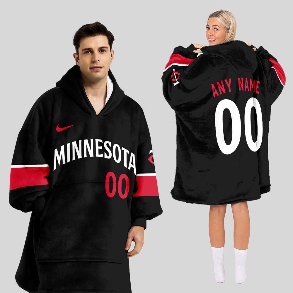Minnesota Twins Mlb Design Blanket Hoodie Custom Name And Number