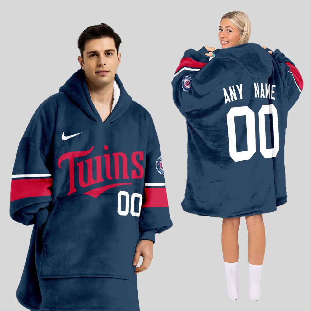 Minnesota Twins Mlb Design Blanket Hoodie Custom Name And Number