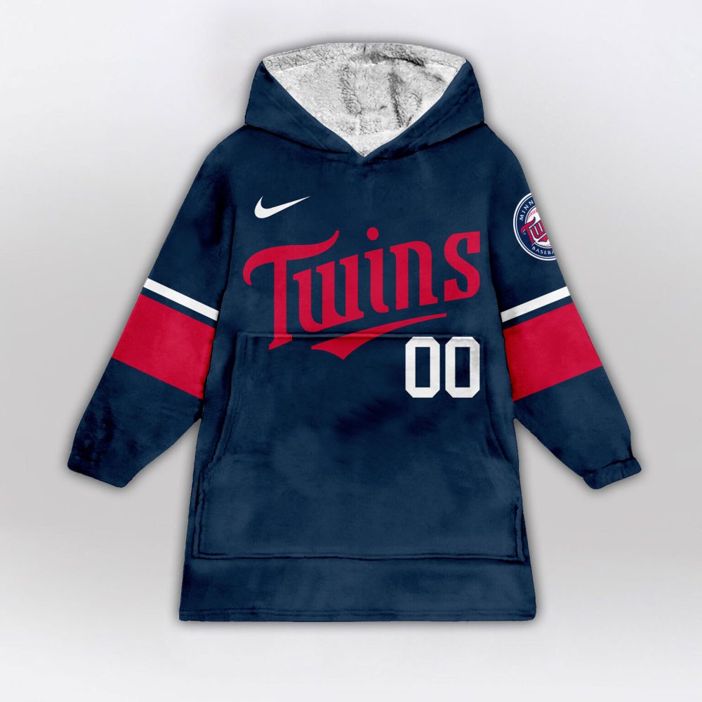 Minnesota Twins Mlb Design Blanket Hoodie Custom Name And Number - Image 2