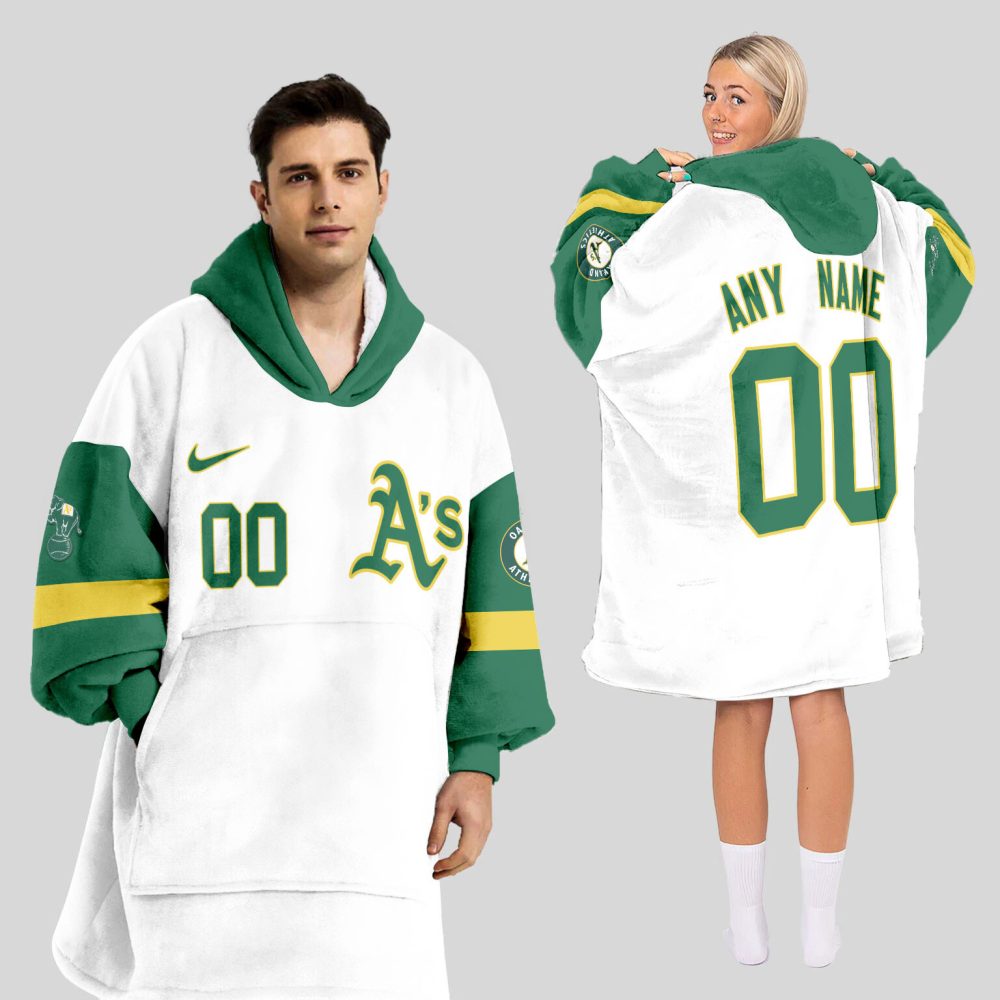 Oakland Athletics Mlb Design Blanket Hoodie Custom Name And Number