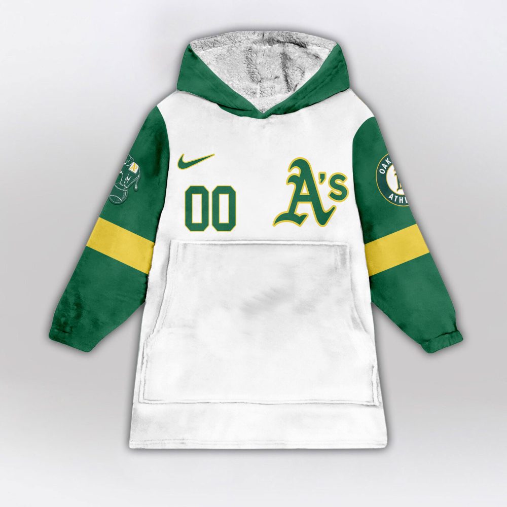 Oakland Athletics Mlb Design Blanket Hoodie Custom Name And Number - Image 2