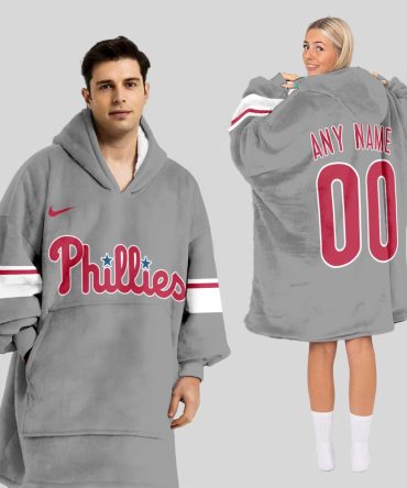 Philadelphia Phillies Mlb Design Blanket Hoodie Custom Name And Number