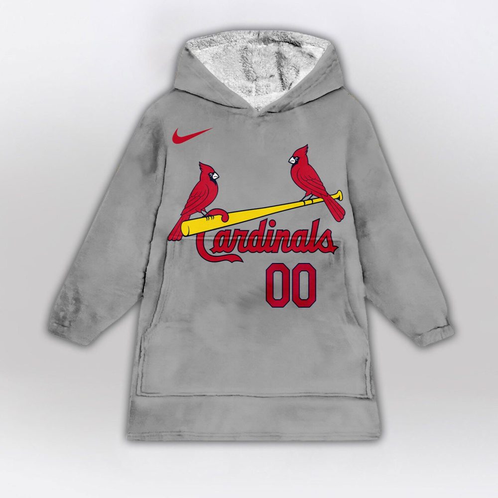 St. Louis Cardinals Mlb Design Blanket Hoodie Custom Name And Number - Image 2
