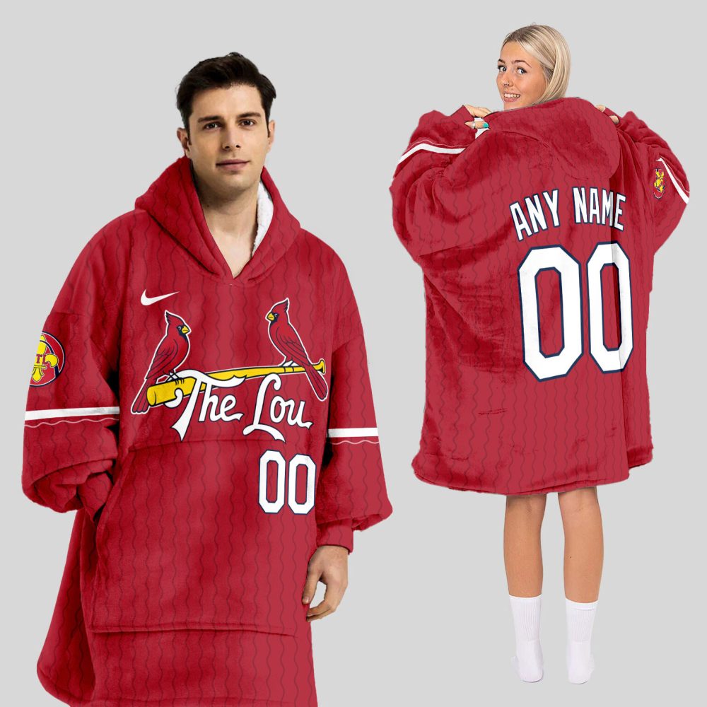 St. Louis Cardinals Mlb Design Blanket Hoodie Custom Name And Number