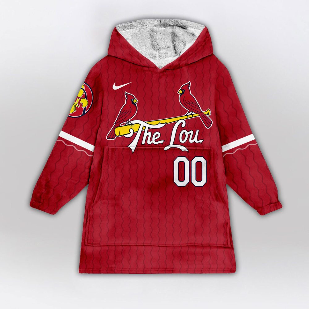 St. Louis Cardinals Mlb Design Blanket Hoodie Custom Name And Number - Image 2