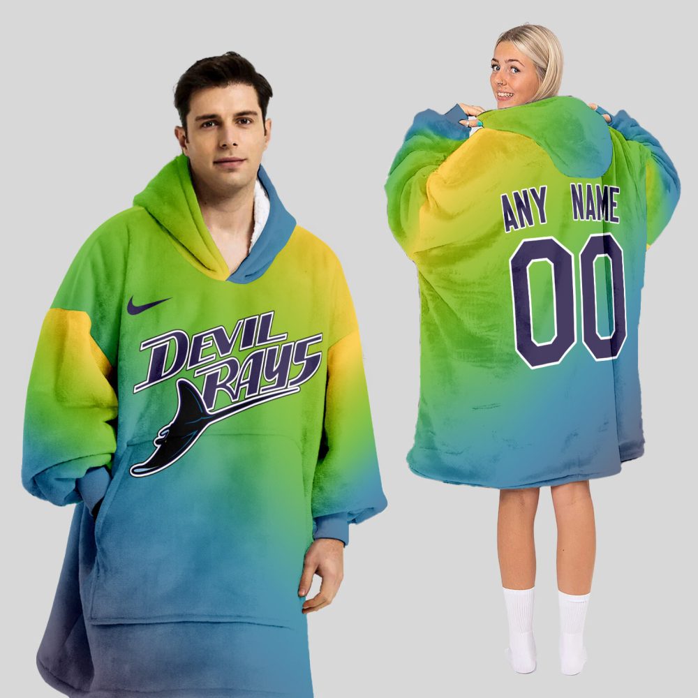 Tampa Bay Rays Mlb Design Blanket Hoodie Custom Name And Number