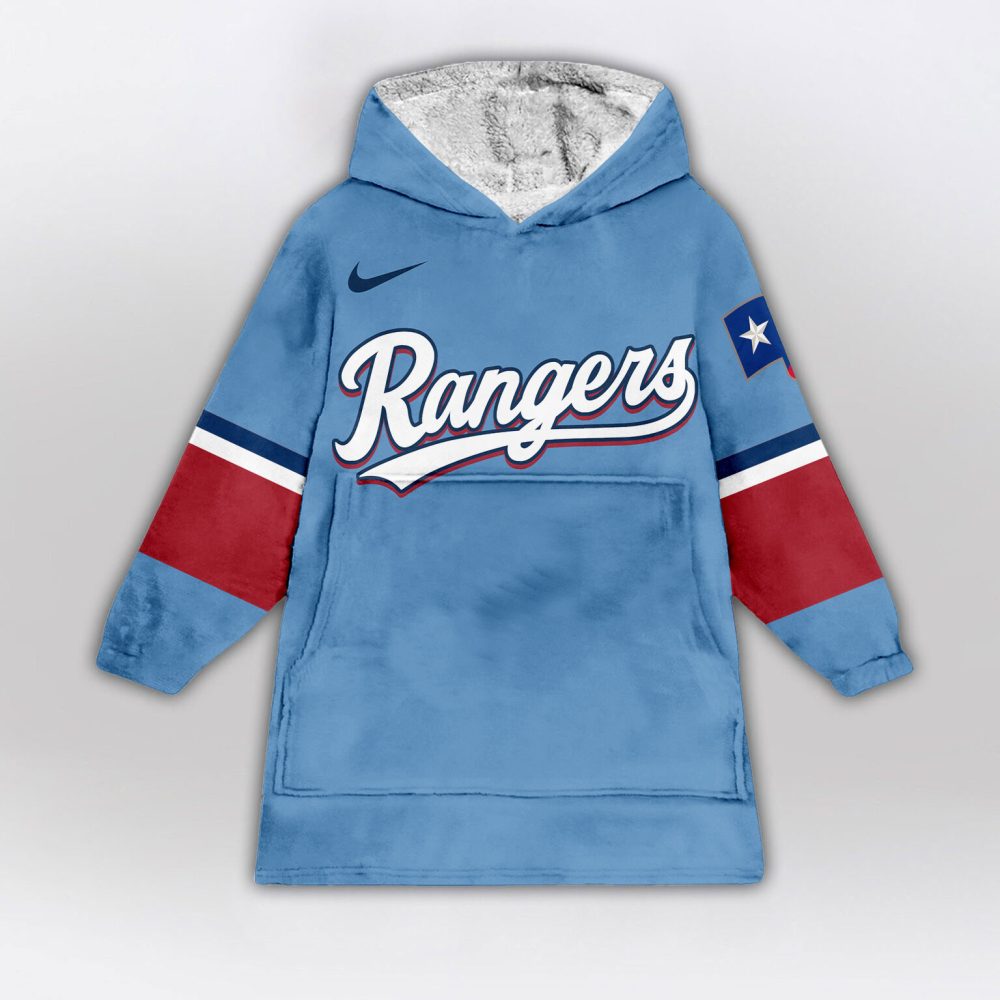 Texas Rangers Mlb Design Blanket Hoodie Custom Name And Number - Image 2