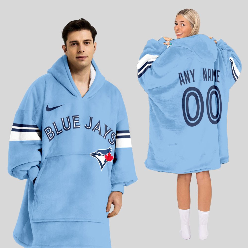 Toronto Blue Jays Mlb Design Blanket Hoodie Custom Name And Number
