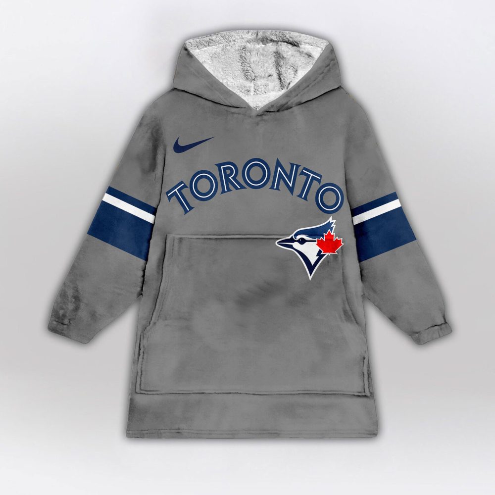 Toronto Blue Jays Mlb Design Blanket Hoodie Custom Name And Number - Image 2