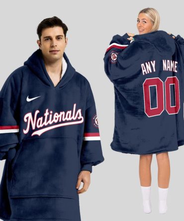 Washington Nationals Mlb Design Blanket Hoodie Custom Name And Number