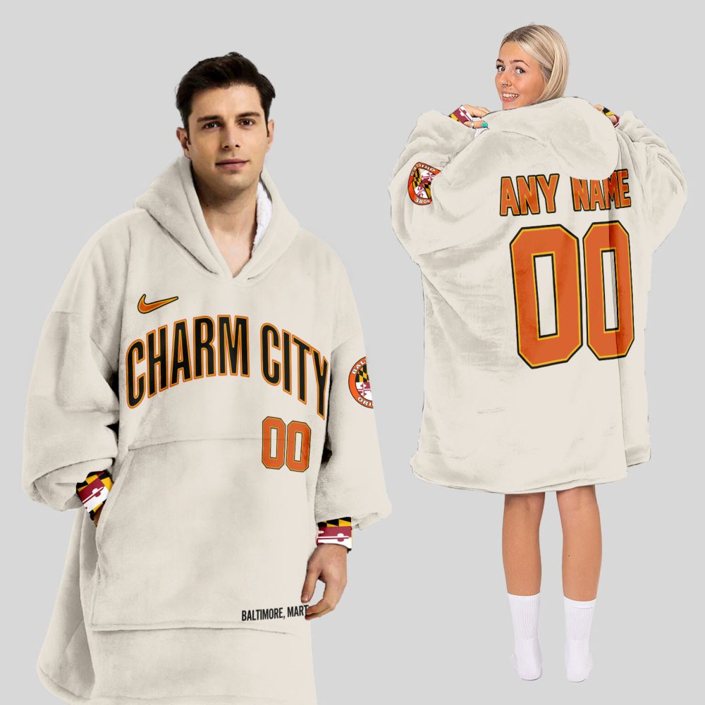 Baltimore Orioles Mlb Design Blanket Hoodie Custom Name And Number