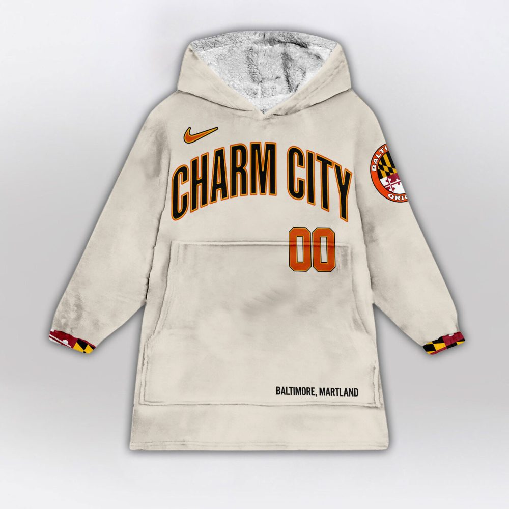 Baltimore Orioles Mlb Design Blanket Hoodie Custom Name And Number - Image 2