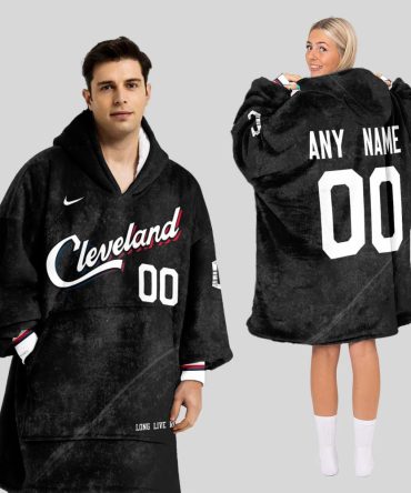 Cleveland Guardians Mlb Design Blanket Hoodie Custom Name And Number