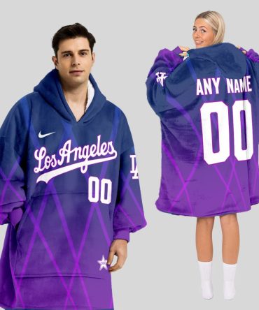 Los Angeles Dodgers Mlb Design Blanket Hoodie Custom Name And Number