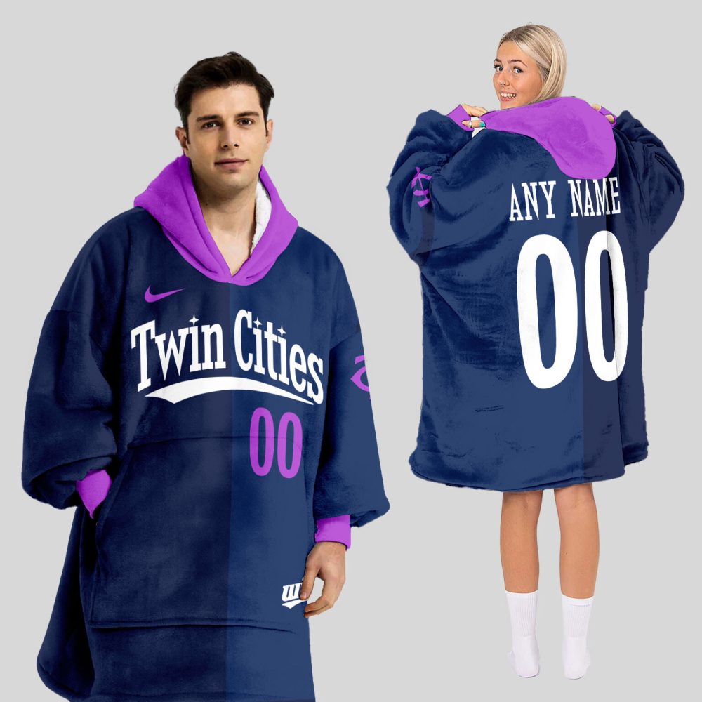 Minnesota Twins Mlb Design Blanket Hoodie Custom Name And Number
