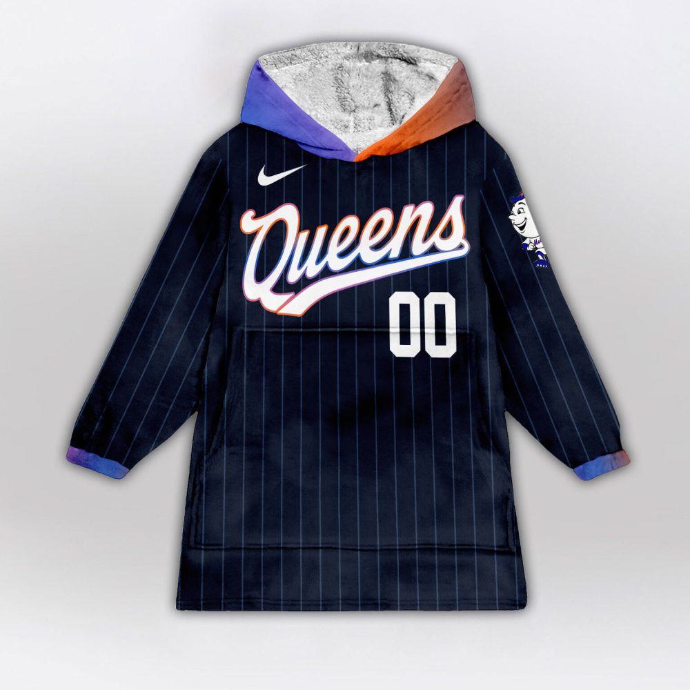 New York Mets Mlb Design Blanket Hoodie Custom Name And Number - Image 2