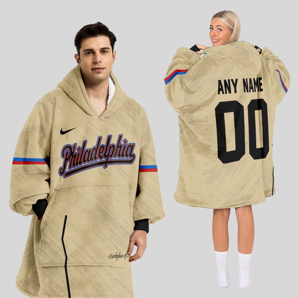 Philadelphia Phillies Mlb Design Blanket Hoodie Custom Name And Number