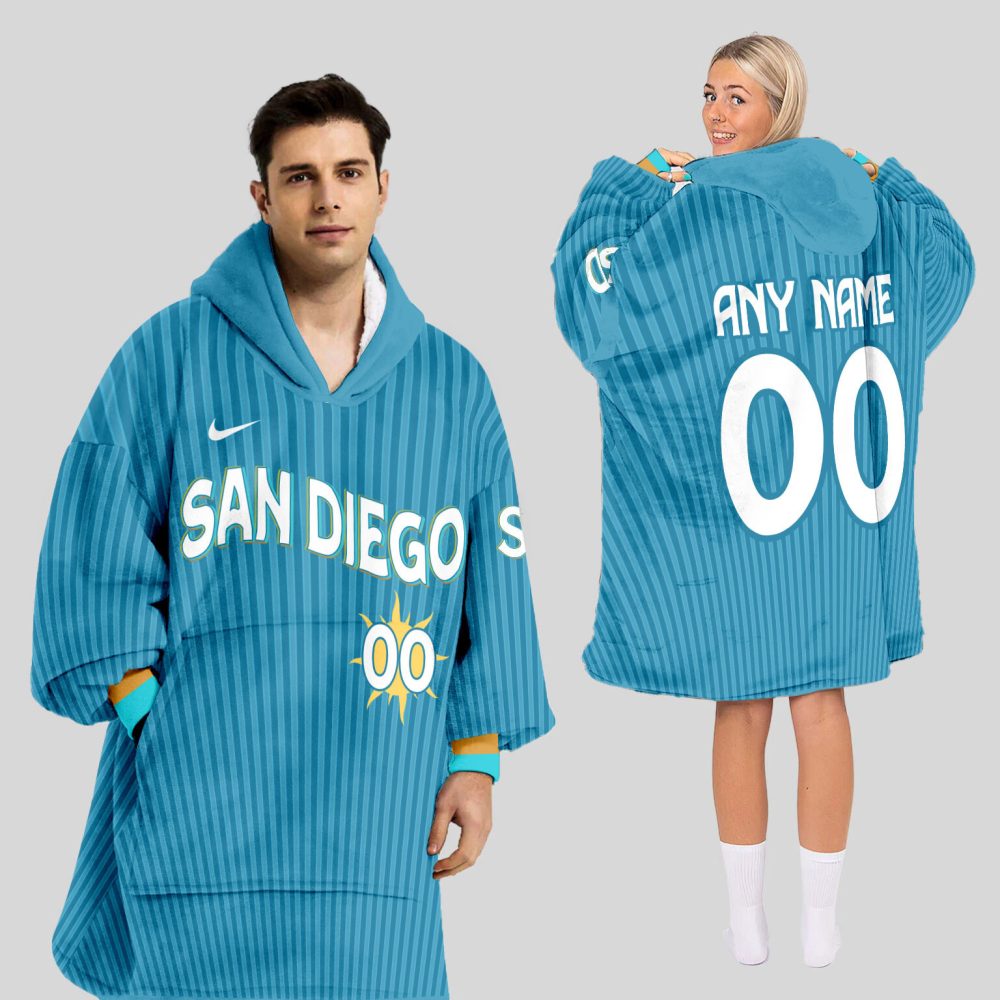 San Diego Padres Mlb Design Blanket Hoodie Custom Name And Number