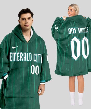 Seattle Mariners Mlb Design Blanket Hoodie Custom Name And Number