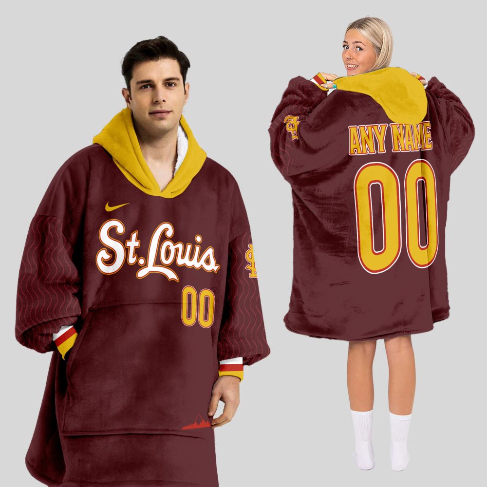 St. Louis Cardinals Mlb Design Blanket Hoodie Custom Name And Number