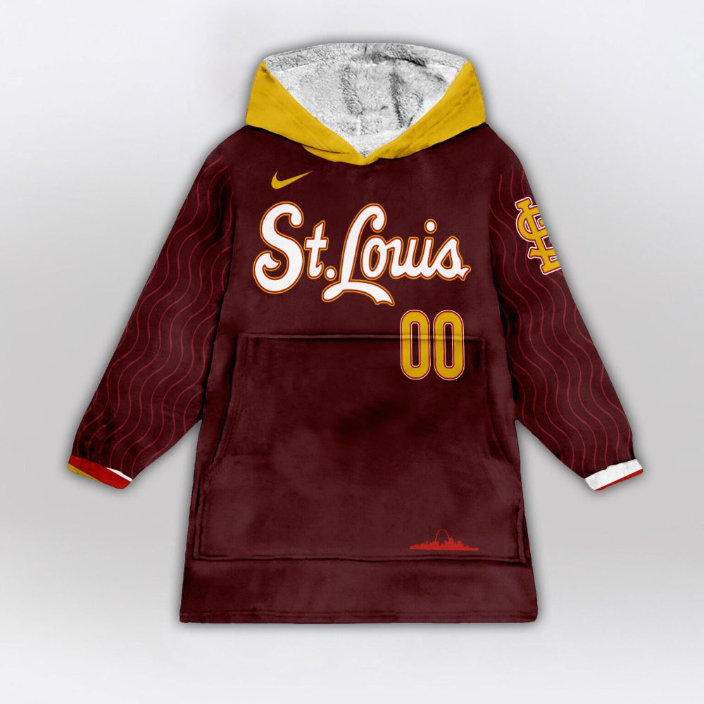 St. Louis Cardinals Mlb Design Blanket Hoodie Custom Name And Number - Image 2