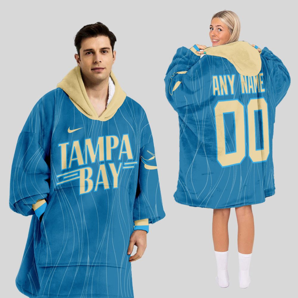 Tampa Bay Rays Mlb Design Blanket Hoodie Custom Name And Number