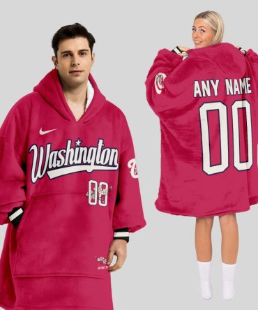 Washington Nationals Mlb Design Blanket Hoodie Custom Name And Number
