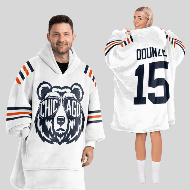 Rome Odunze Chicago Bears Unisex Blanket Hoodie