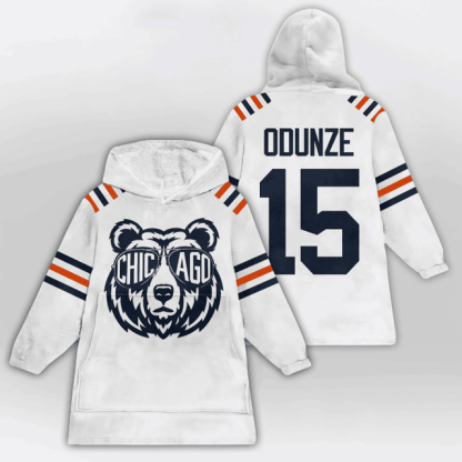 Rome Odunze Chicago Bears Unisex Blanket Hoodie - Image 2