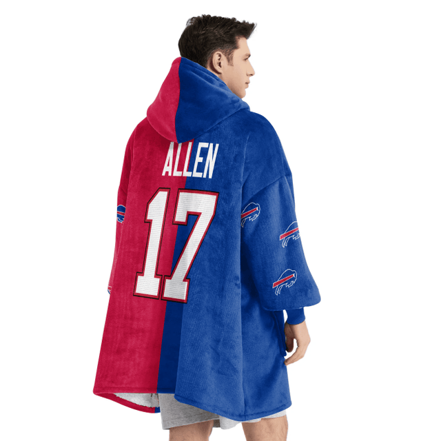 Josh Allen 17 Buffalo Football Unisex Blanket Hoodie - Image 2